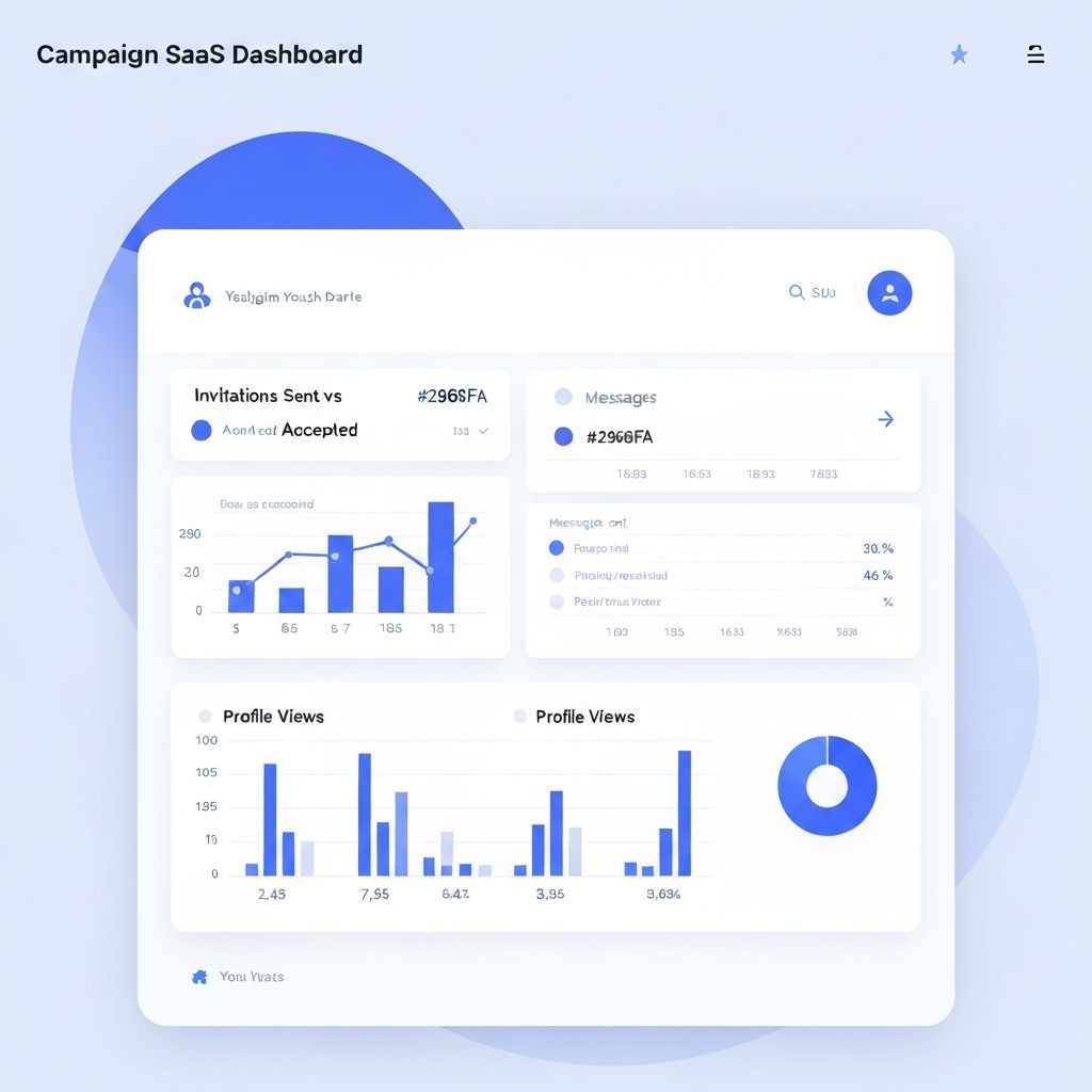 LinkedAutomate analytics dashboard with charts and metrics