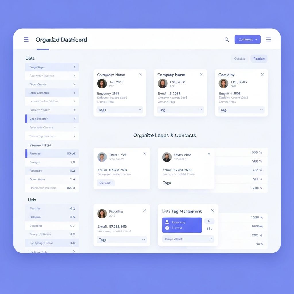 LinkedAutomate CRM dashboard with contacts and lists